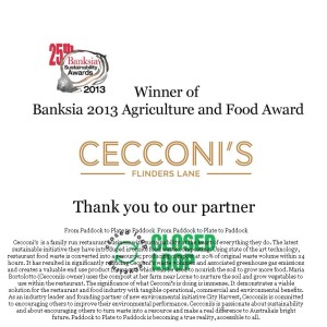 Banksia Award at Cecconi's